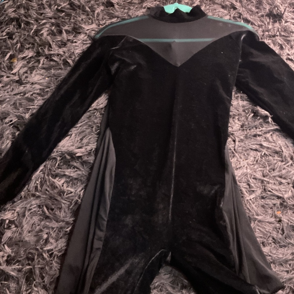 Black Velvet Jumpsuit with Sheer Accents